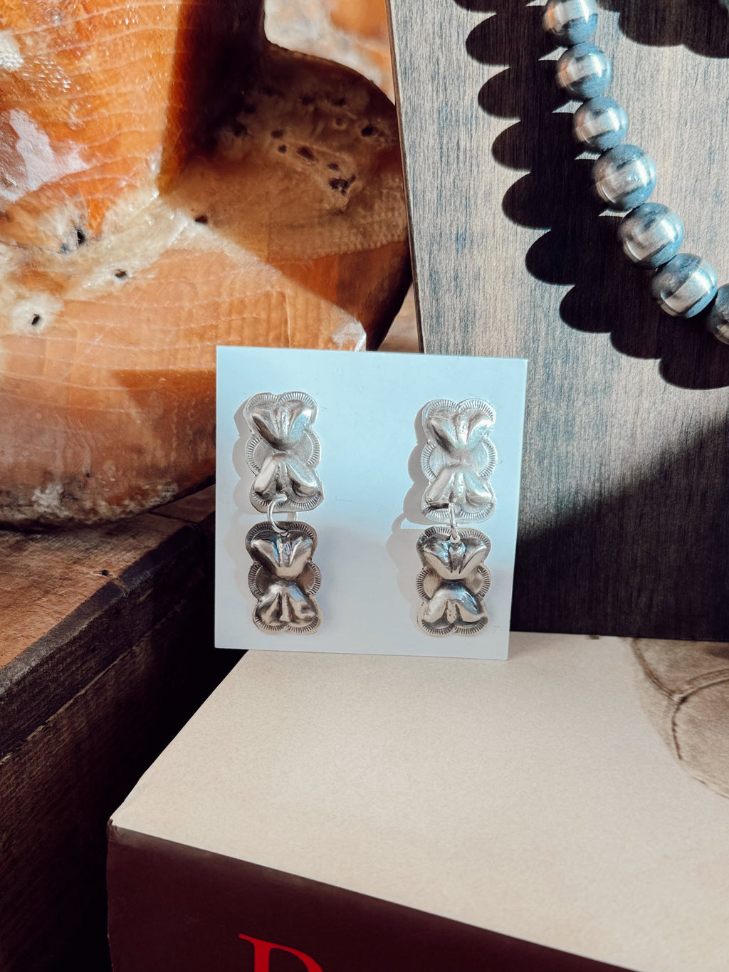 Sterling Silver Navajo Double Bowtie Earrings