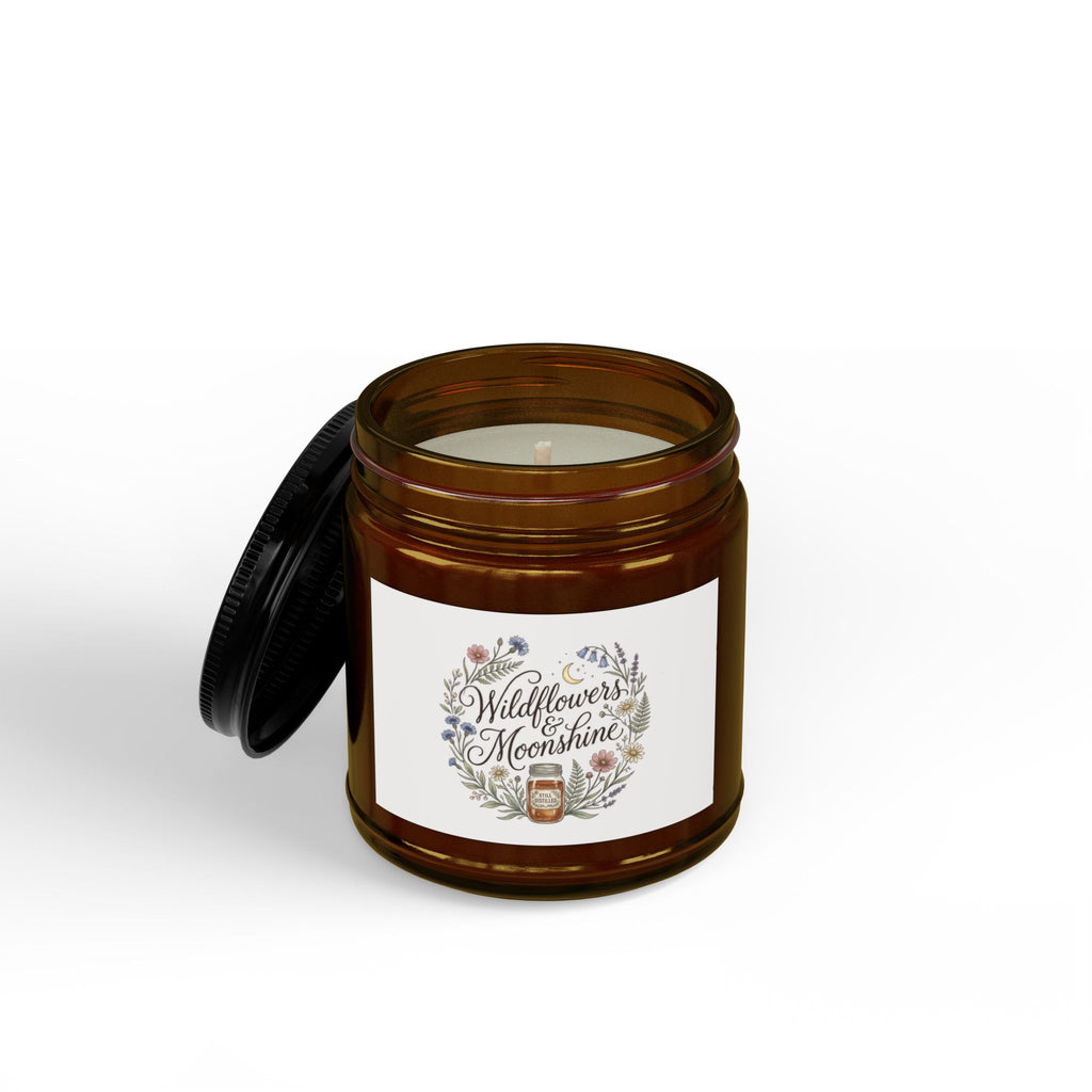 Wildflowers & Moonshine Soy Candle — Scented Amber Jar (4oz & 9oz)