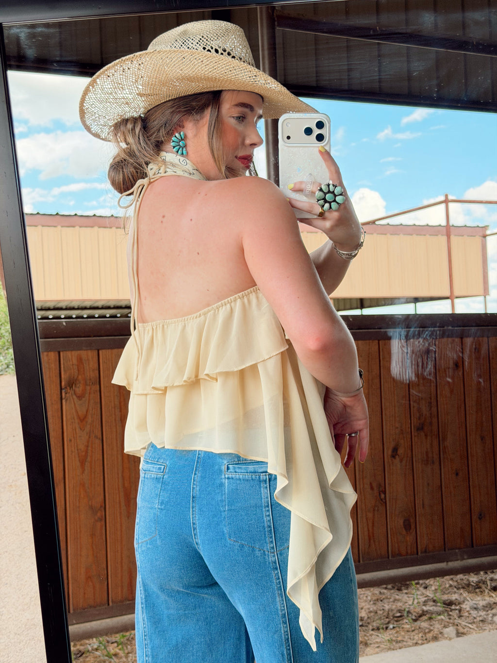 Bryn Ruffle Halter Top