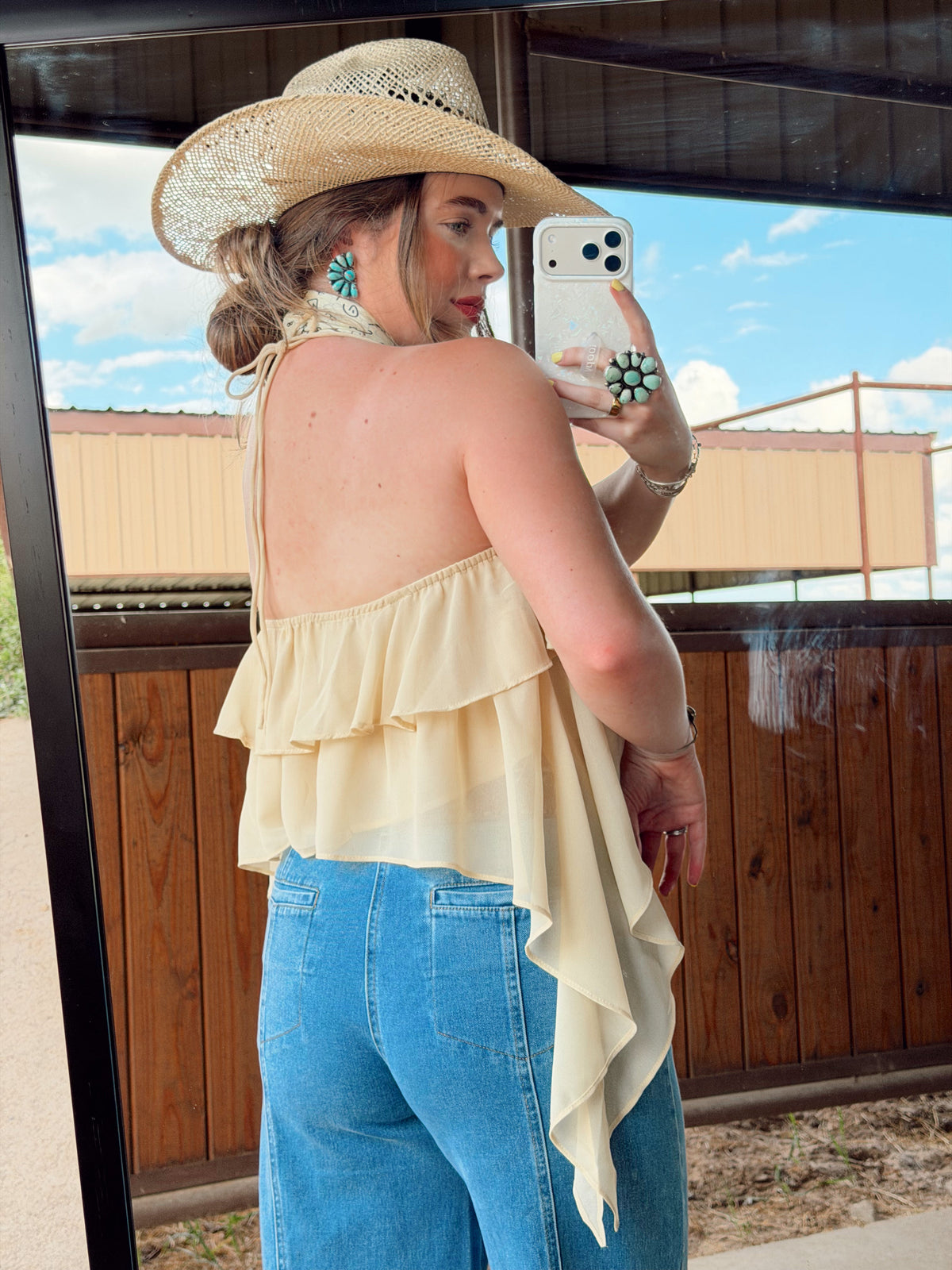 Bryn Ruffle Halter Top