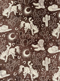Brown Cowboys Print Super Soft Plush Blanket - King Sized