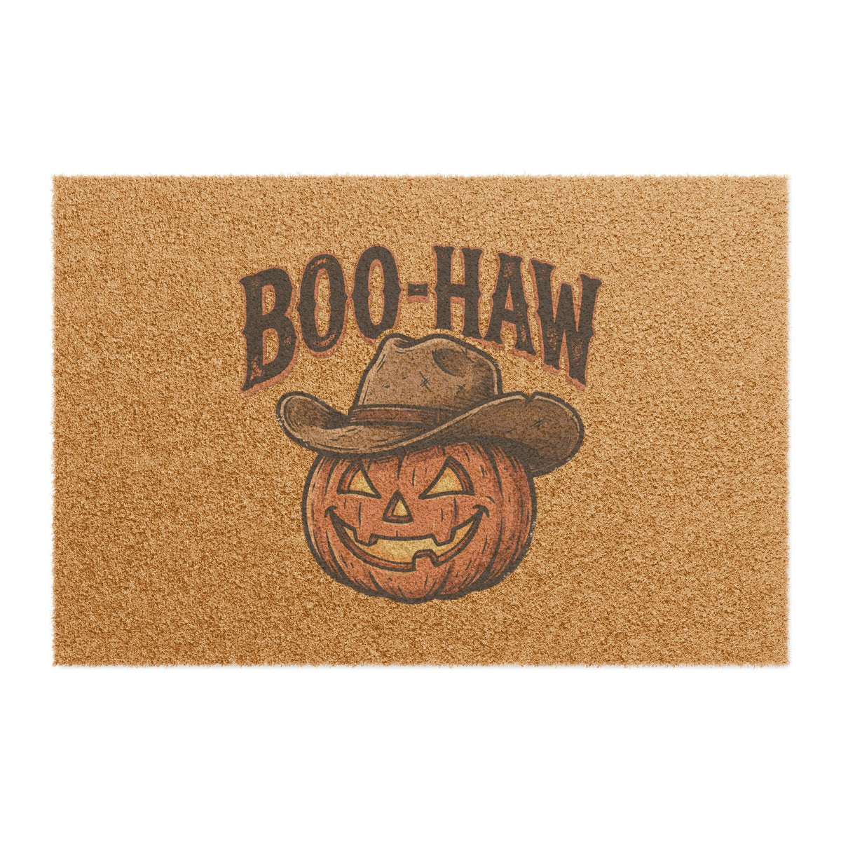 Boo-Haw Pumpkin Cowboy Halloween Welcome Mat