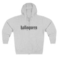 Halloqueen — Cute But Creepy Halloween Zip-Up Women's Grey Hoodie - Wildflowers & Moonshine Exclusive!