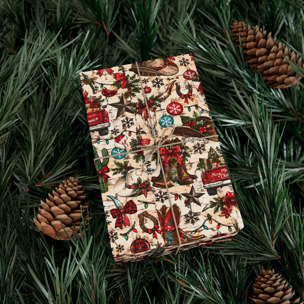 Pick-up Trucks & Horses Christmas Wrapping Paper - Wildflowers & Moonshine Exclusive