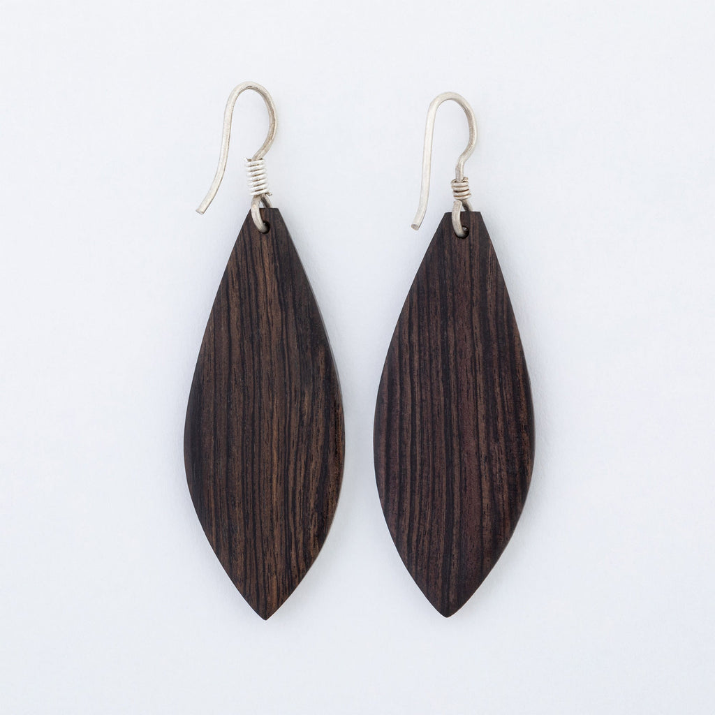 Tuareg Silver & Ebony Drop Earrings