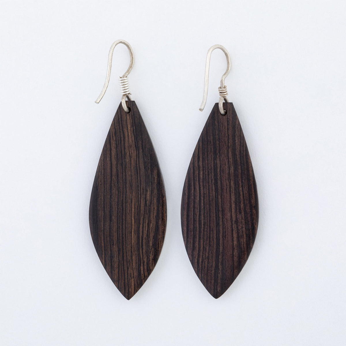 Tuareg Silver & Ebony Drop Earrings