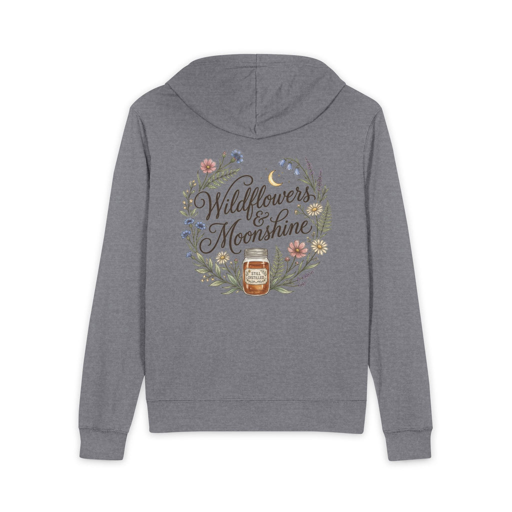 Wildflowers & Moonshine Zip Grey Hoodie - Wildflowers & Moonshine Exclusive!