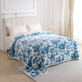 Blue Toile Cowboys Print King Sized Super Soft Plush Blanket