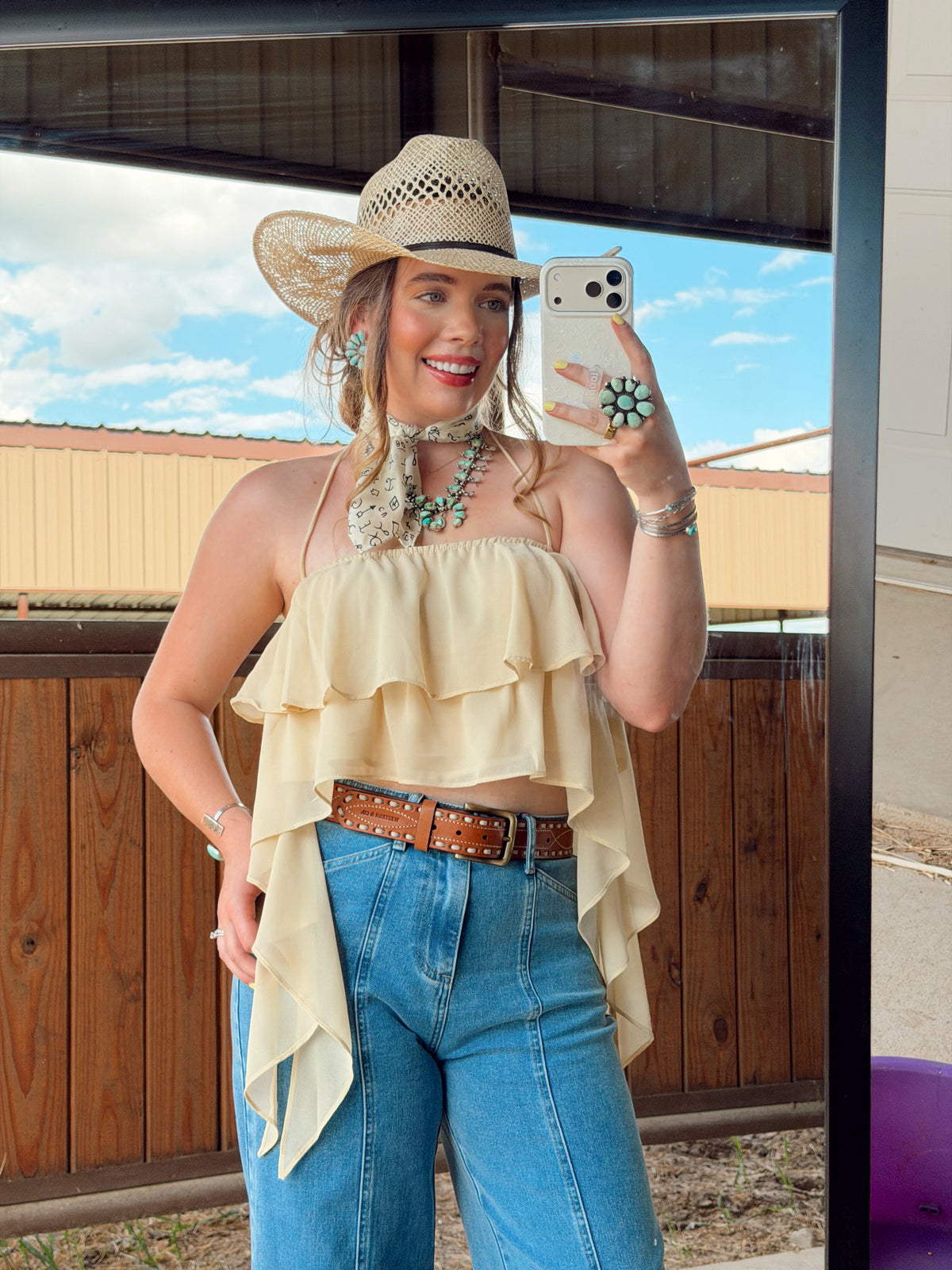 Bryn Ruffle Halter Top