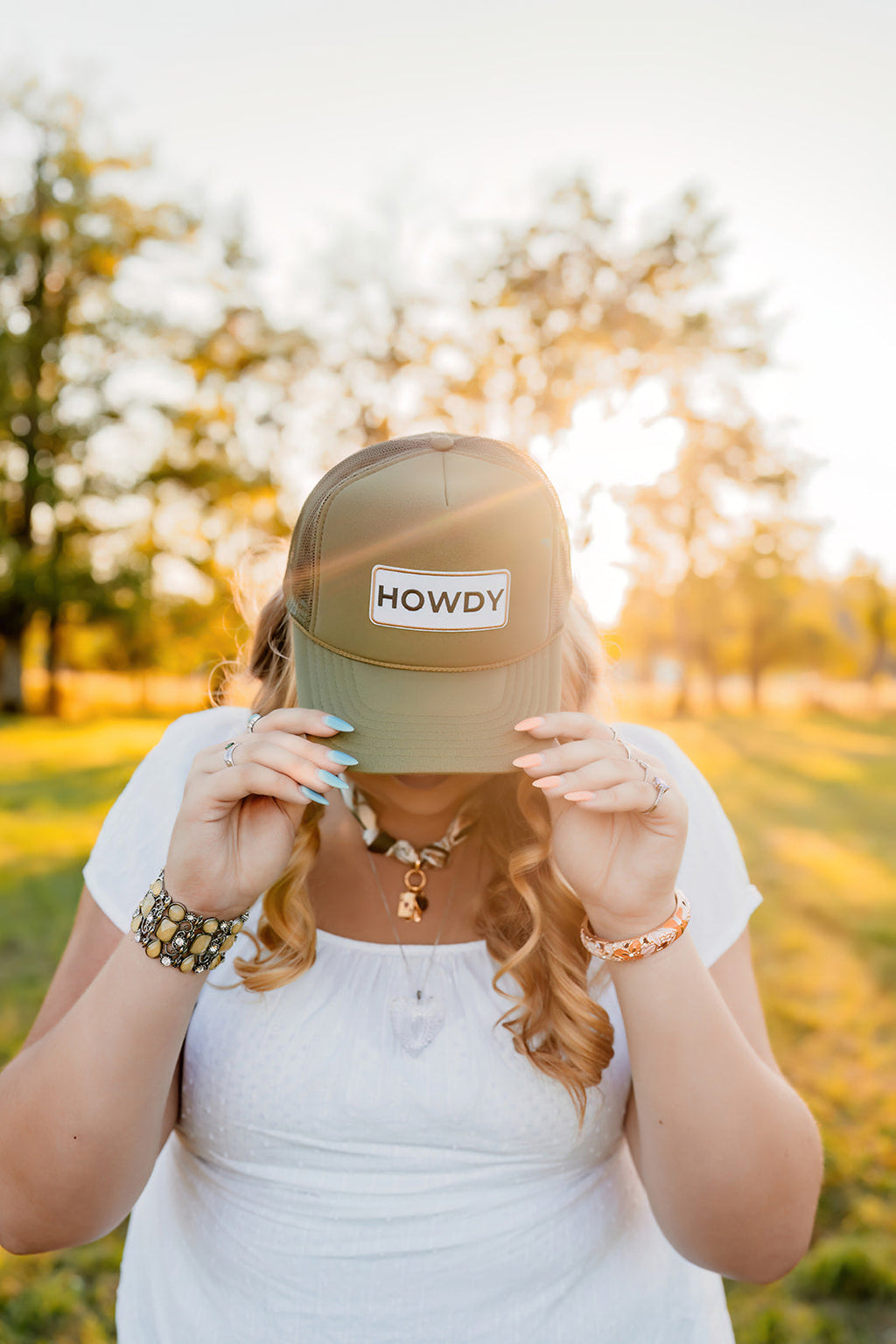Howdy - Embroidered  Patch on Trucker Hat