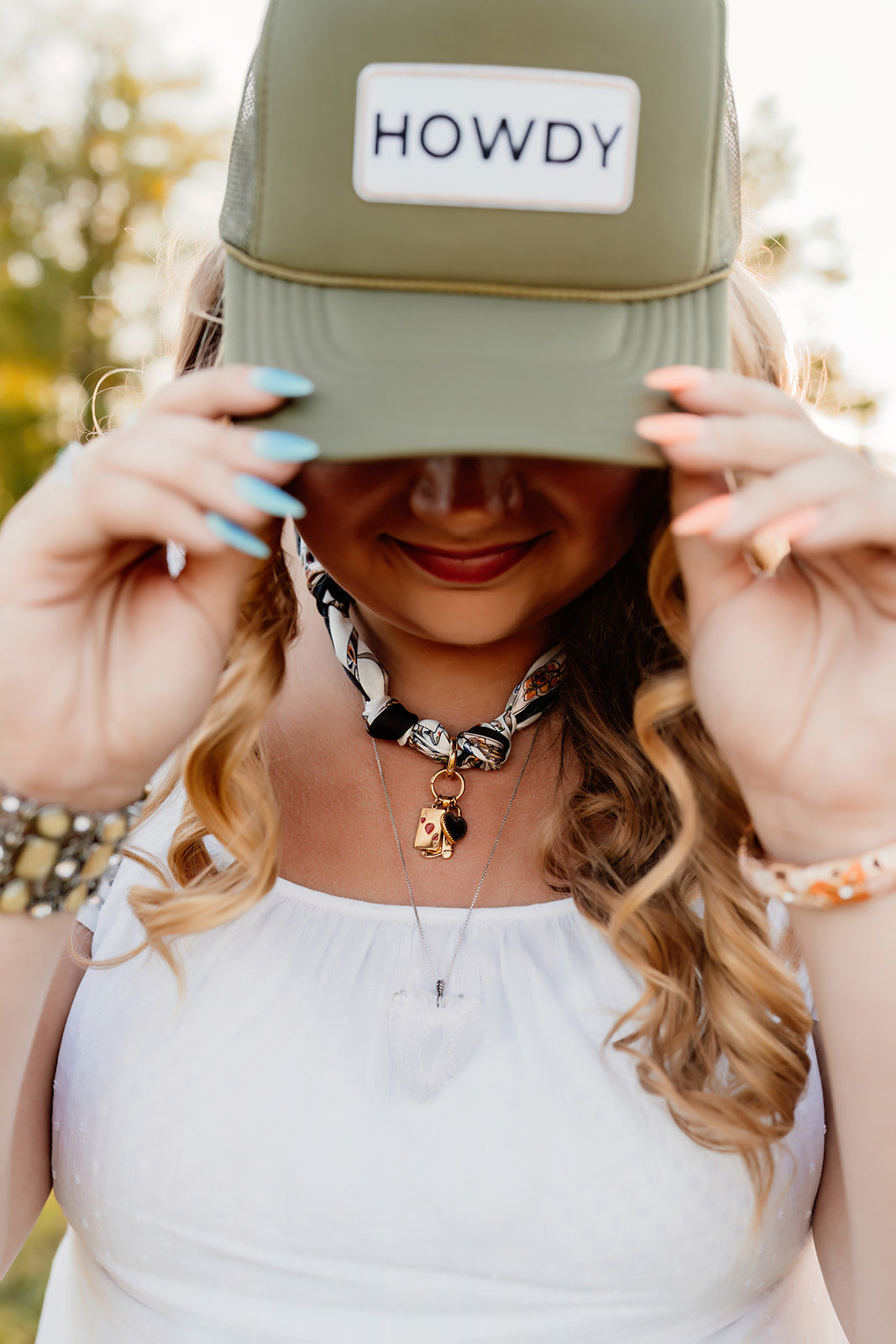 Howdy - Embroidered  Patch on Trucker Hat