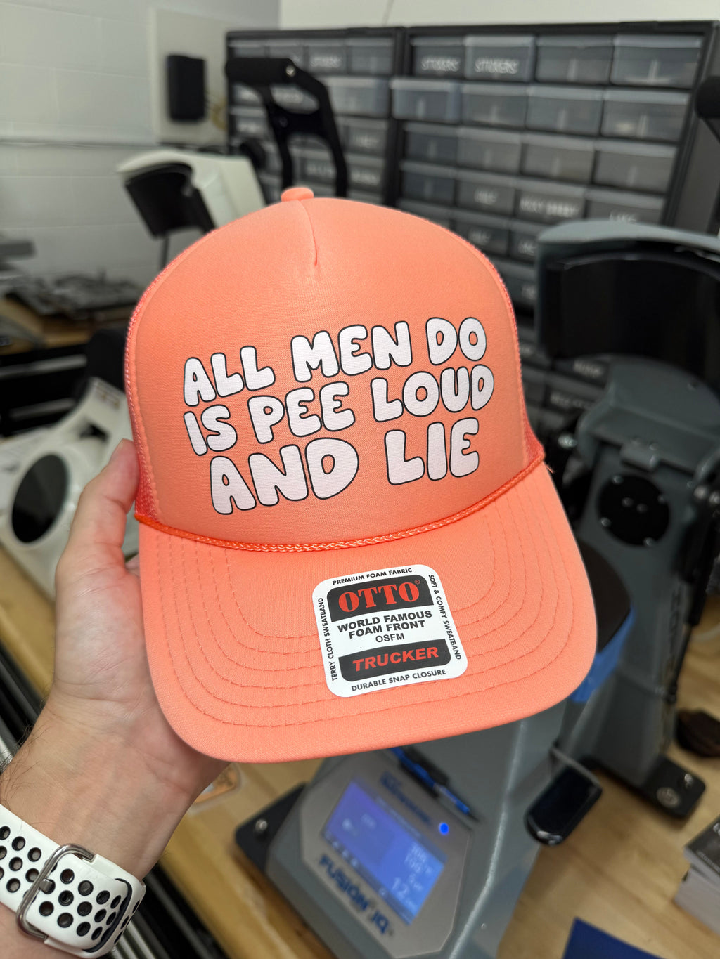All Men Do Is Pee Loud A& Lie Trucker Hat
