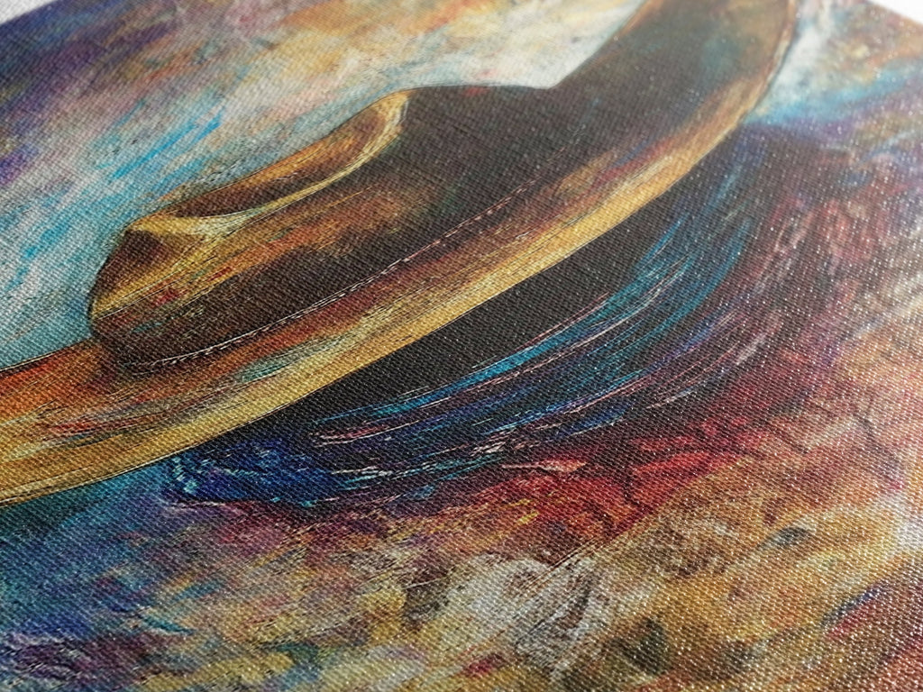 Textured Western Hat Canvas Print rustic wall art farmhouse art southwest wall art moody art extra wide art bold western decor