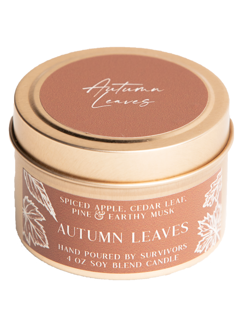 Autumn Leaves Tin Candle 4 oz