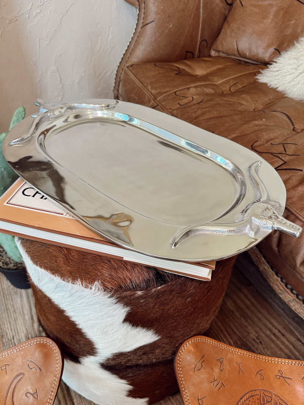 Silver Bull Oval Platter