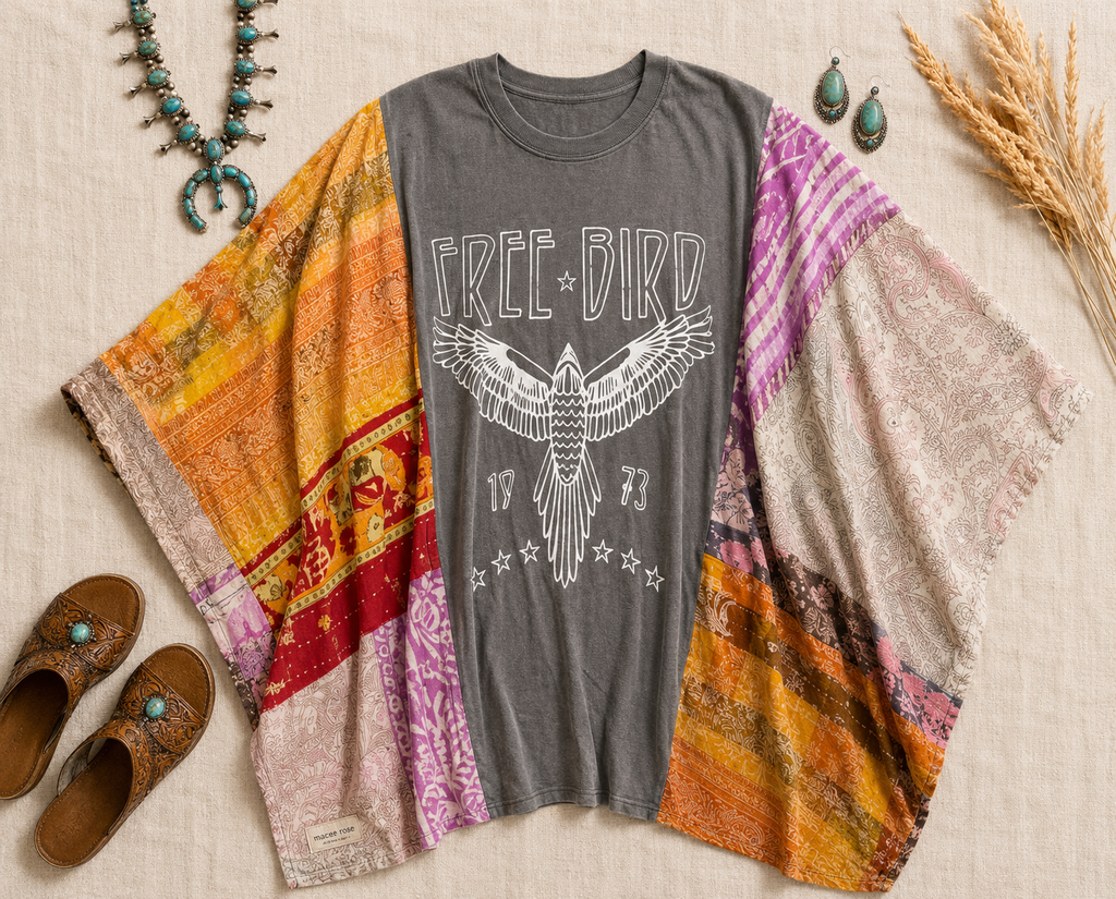 Free Bird Handmade Boho Poncho ~ One Size