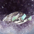 Triple Stack Shaped Turquoise & Sterling Silver Ring Set