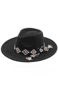 C.C Aztec Trim Band Vegan Felt Panama Hat