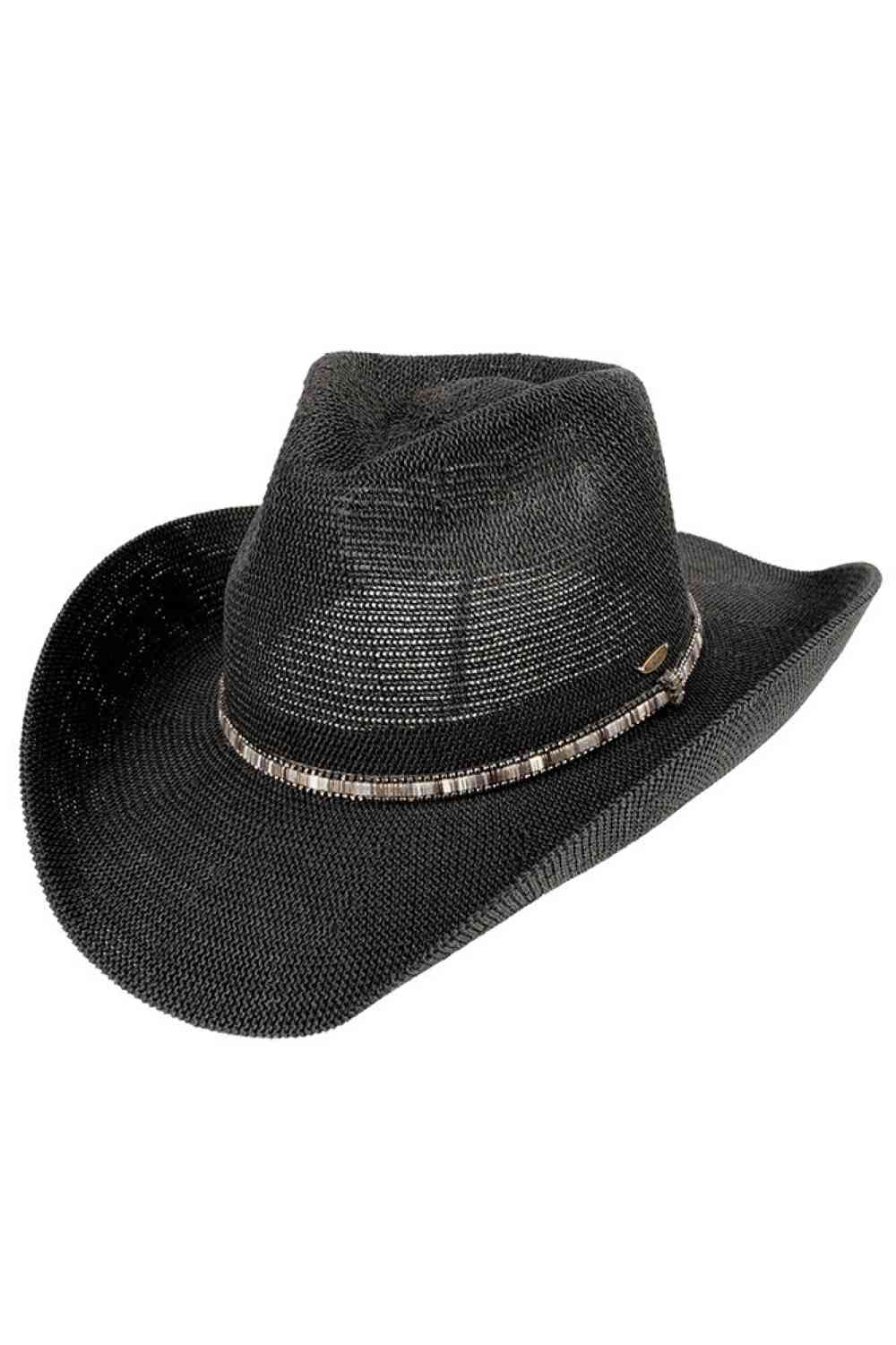 Multi Colored Trim Band C.C Knitted Cowboy Hat