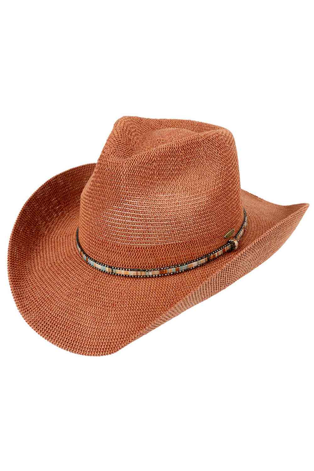 Multi Colored Trim Band C.C Knitted Cowboy Hat