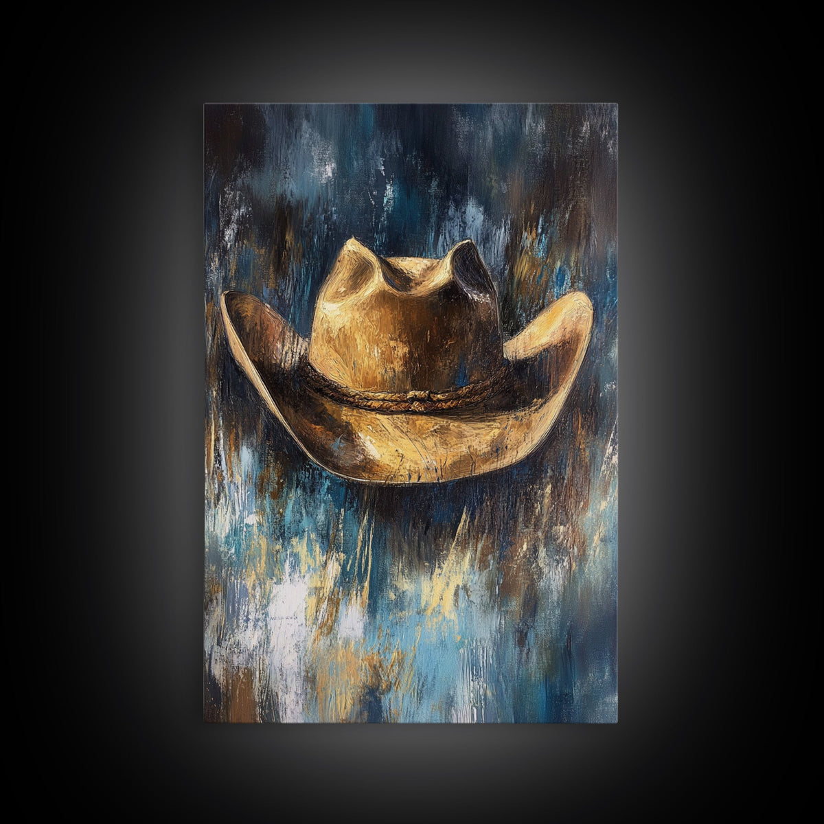 Western Hat, Rustic Wall Art, Farmhouse Art, Cowboy Decor, Canvas Print, Above Sofa Art, Bedroom Art, Gift Idea For Him