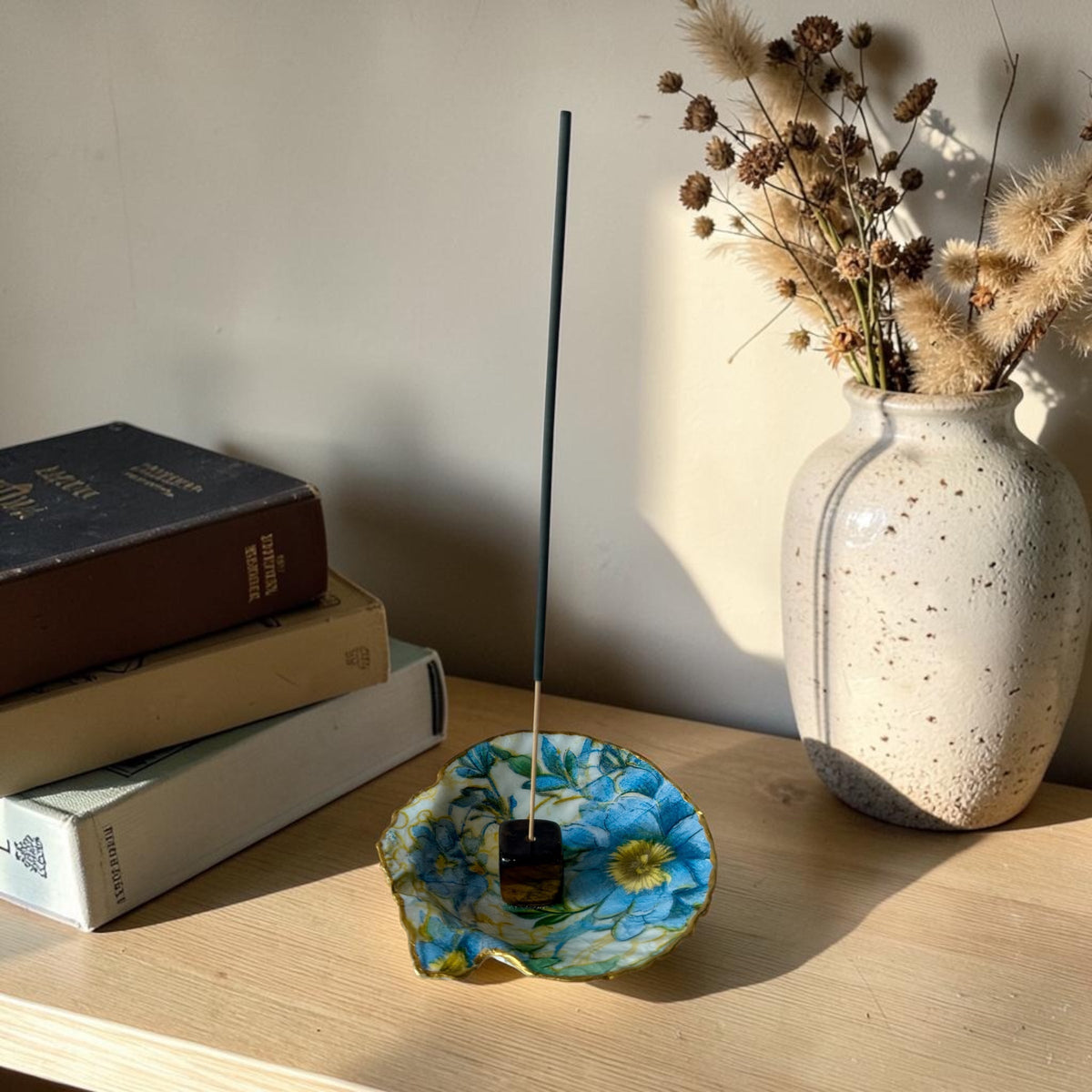 Wildflower Meadow Shell Incense Burner | Handmade Floral Scallop Shell Incense Holder