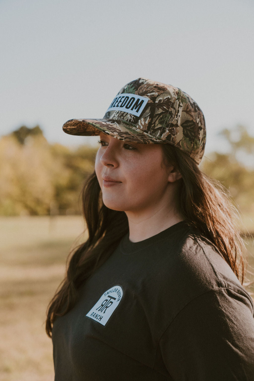 Freedom - Embroidered Patch on Camo Structured Cap