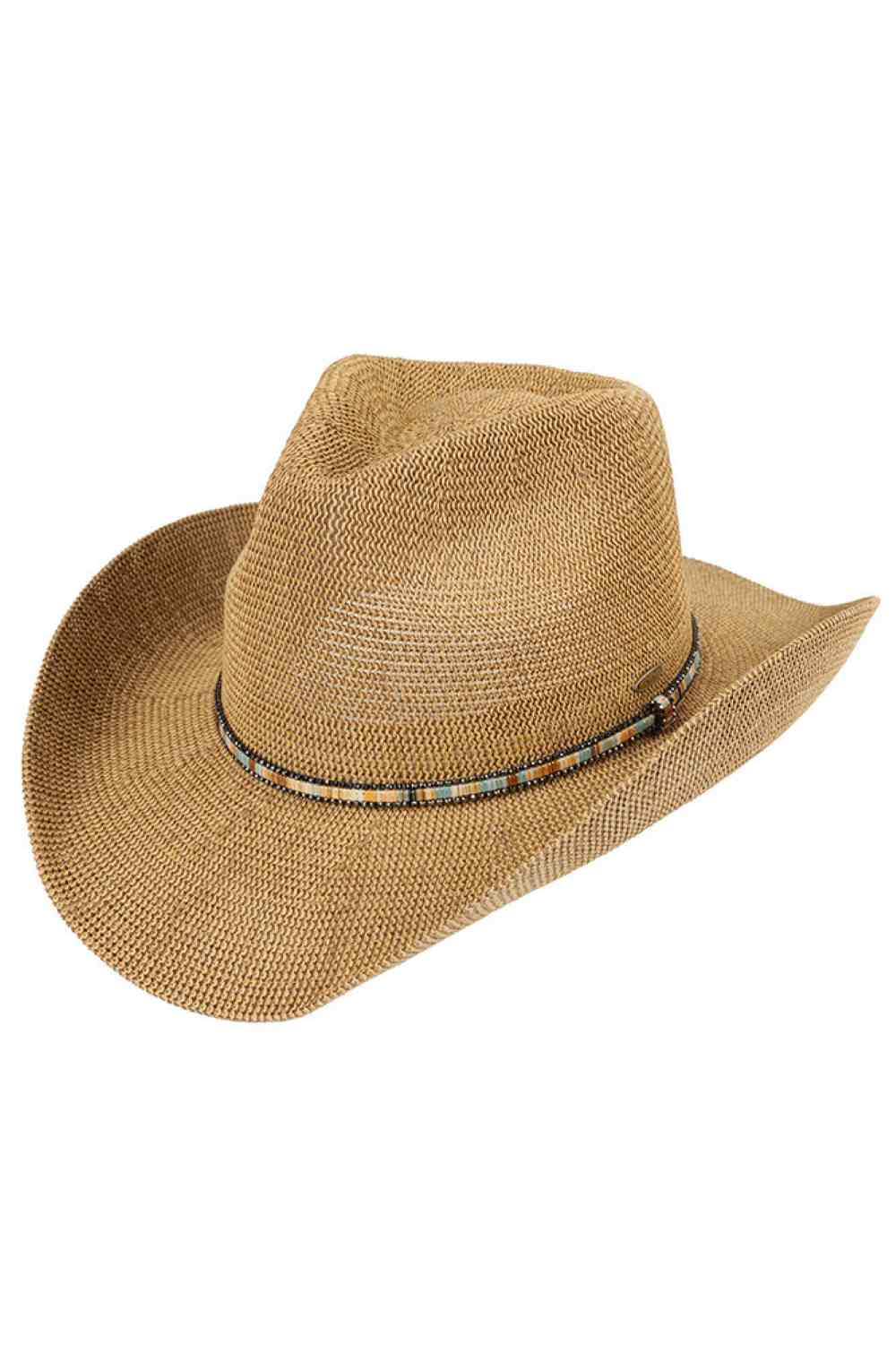 Multi Colored Trim Band C.C Knitted Cowboy Hat