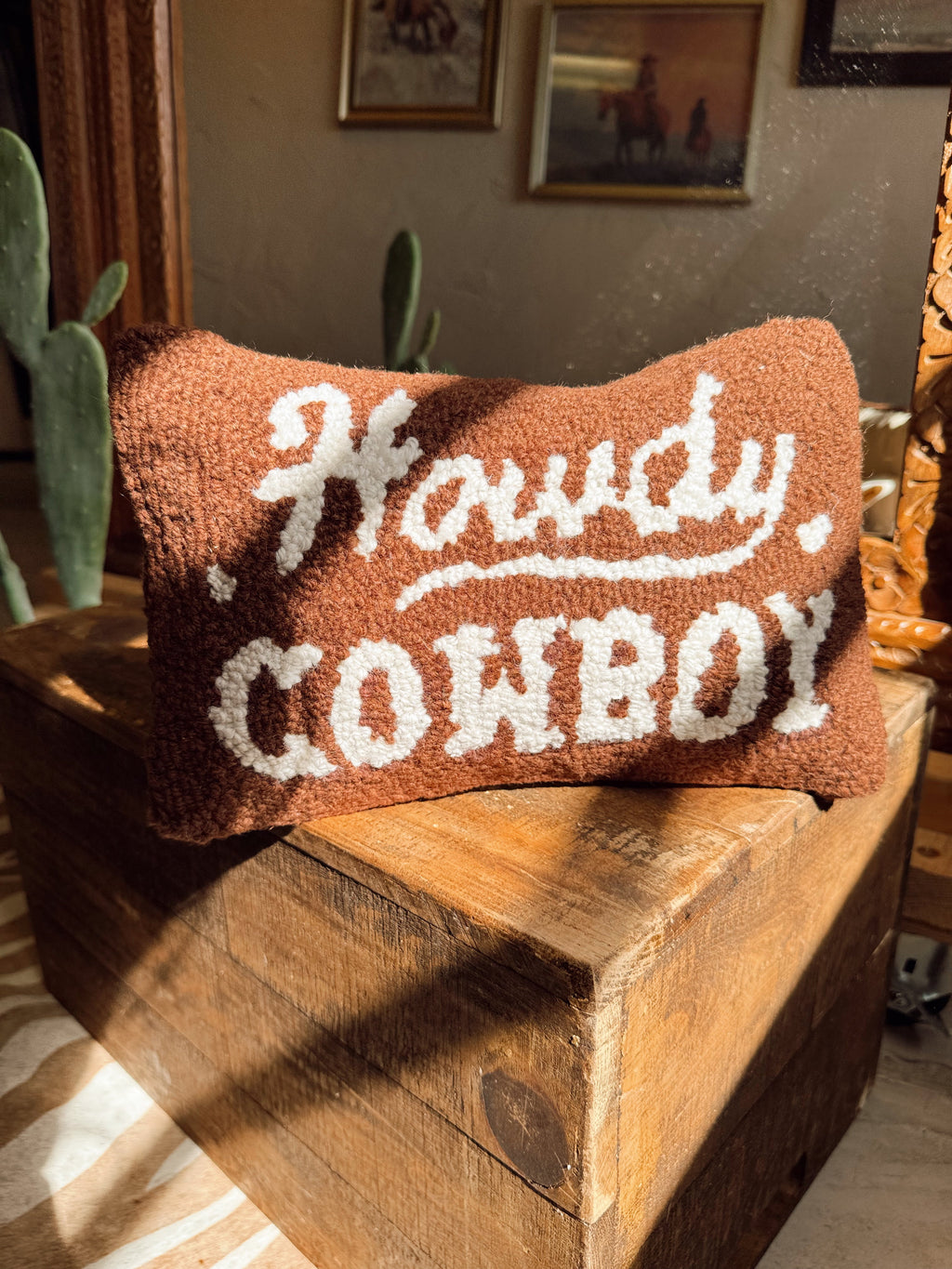 Howdy Cowboy Hook Pillow