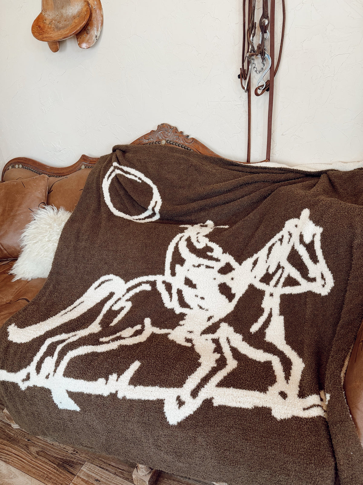 Cowboy Drifter Throw Blanket