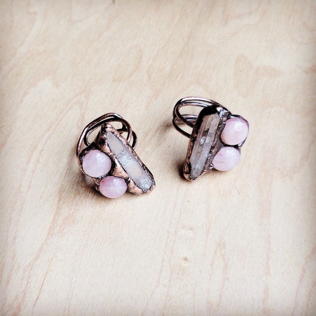 Rose Quartz Ring in a Copper Setting 012ff