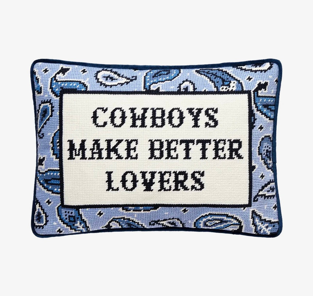 Cowboys Make Better Lovers Embroidered Pillow