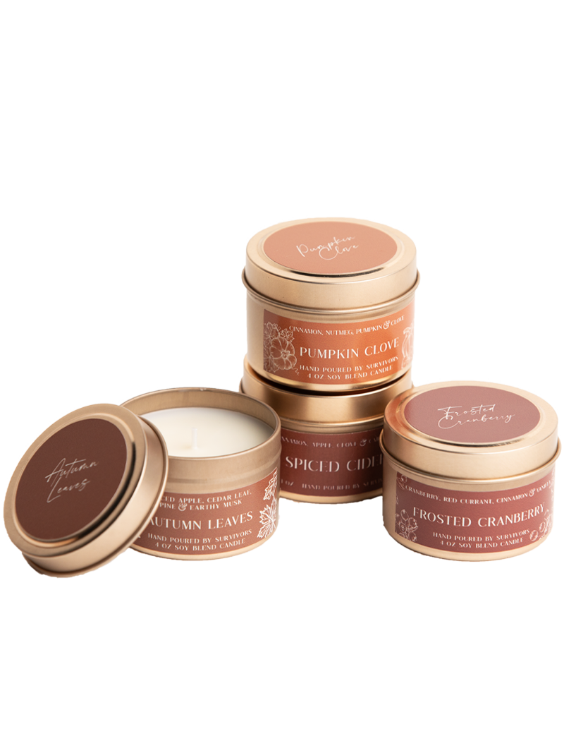 Fall Candle Gift Set of 4 - 4 oz Tins