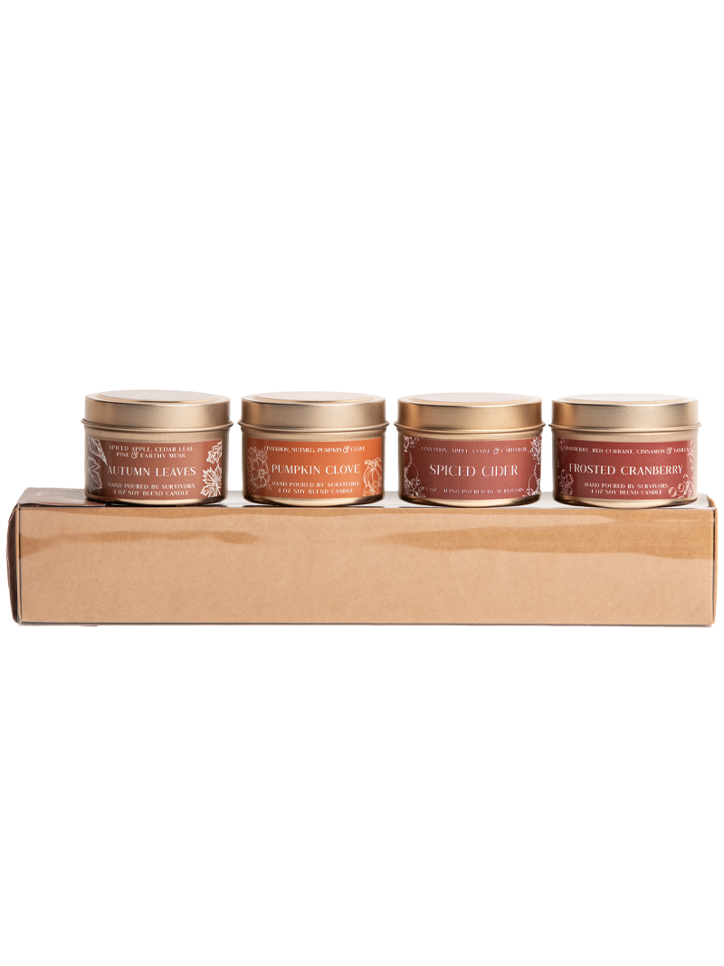 Fall Candle Gift Set of 4 - 4 oz Tins