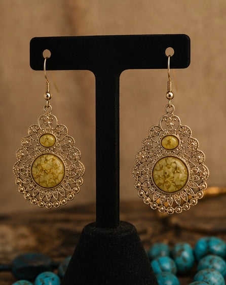 Golden Meadow Filigree Earrings