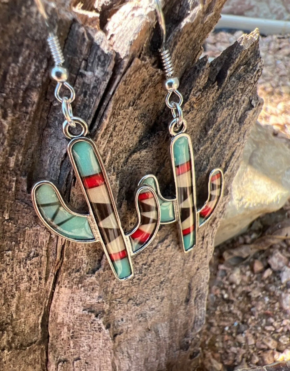 Retro Cactus Dangle Earrings