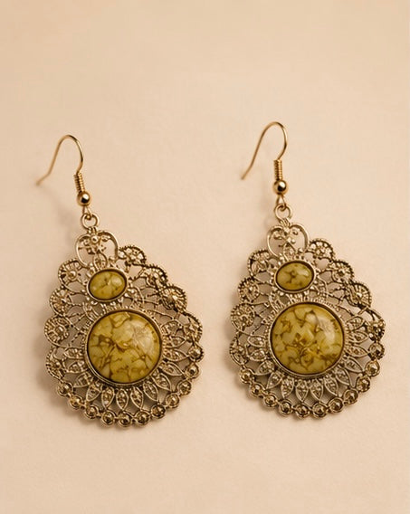 Golden Meadow Filigree Earrings