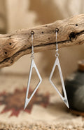 Modern Silver Geo Drop Earrings
