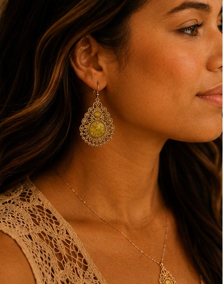 Golden Meadow Filigree Earrings
