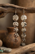 Hammered Silver Disc Cascade Earrings