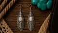 Ivory Feather Western Boho Drop Earrings
