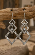 Hammered Silver Geometric Statement Earrings