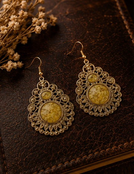 Golden Meadow Filigree Earrings