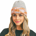 Multi Color Band Fleece Beanie Hats