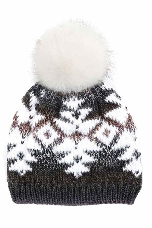 Multi Yarn Aztec C.C. Beanie Hat