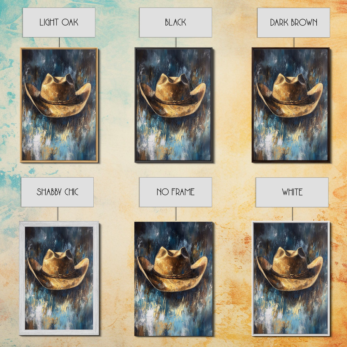 Western Hat, Rustic Wall Art, Farmhouse Art, Cowboy Decor, Canvas Print, Above Sofa Art, Bedroom Art, Gift Idea For Him