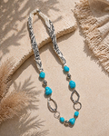 Turquoise Beaded Bandana Necklace | Western Boho Jewelry