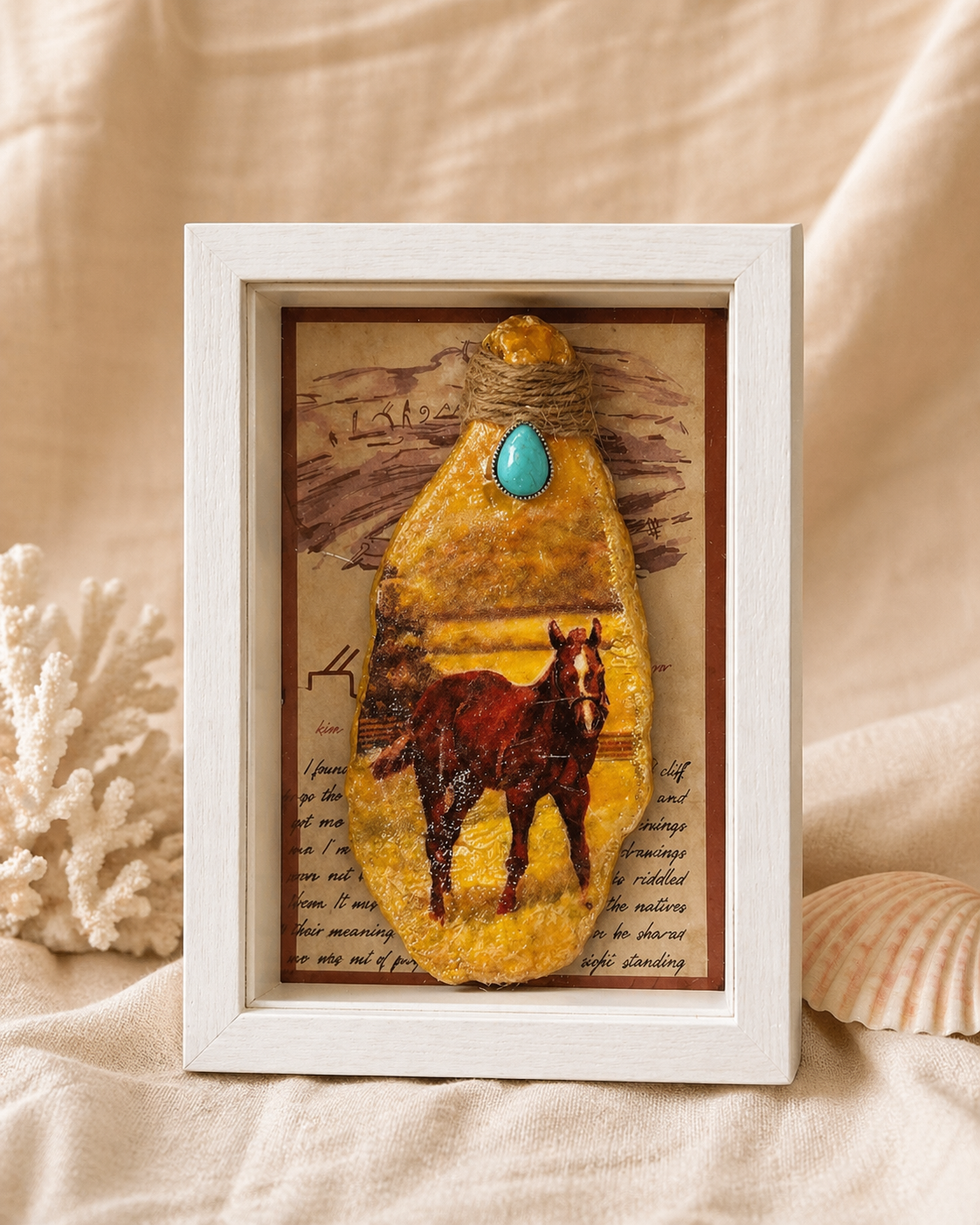 Handcrafted Western Horse Shadow Box Wall Decor | Rustic Boho Farmhouse Art | Unique Horse Lover Gift