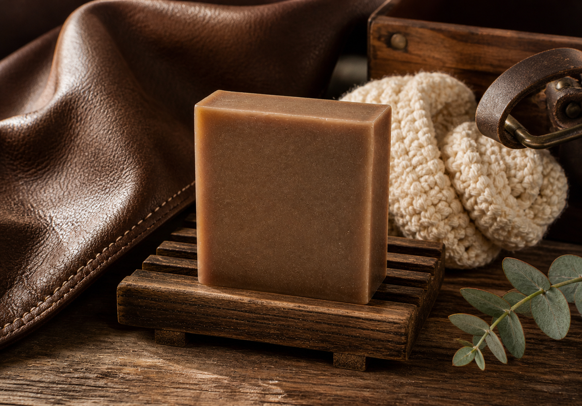 Leather Artisan Soap Bar | Rustic Western Handmade Soap