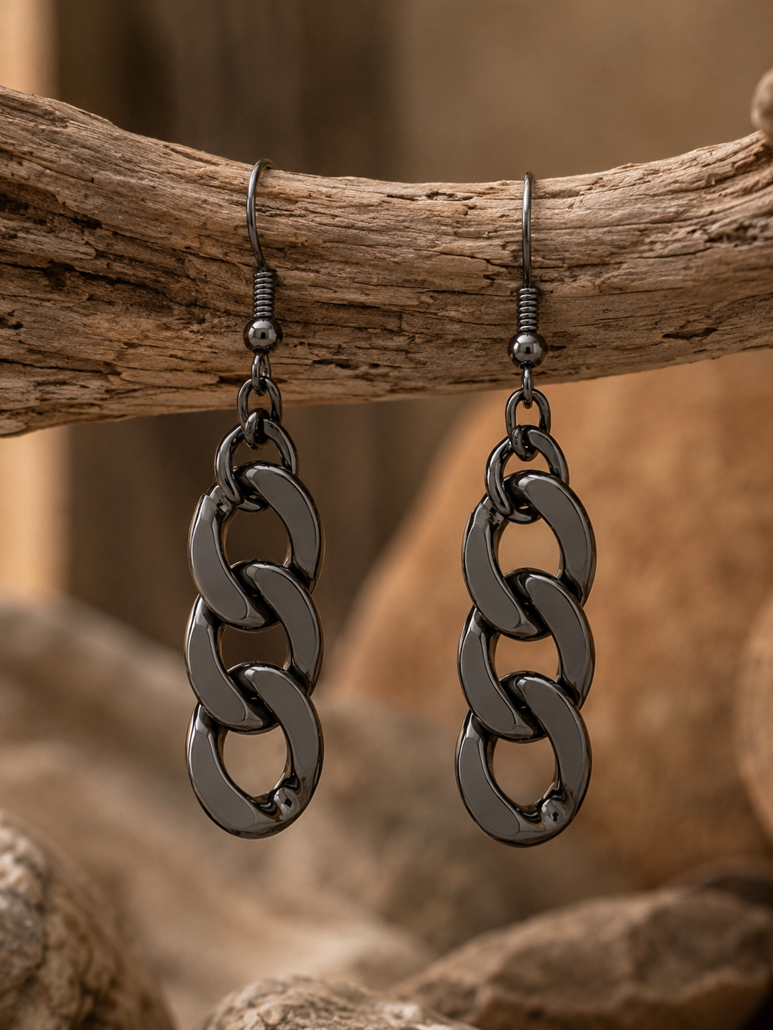 Urban Edge Chain Drop Earrings